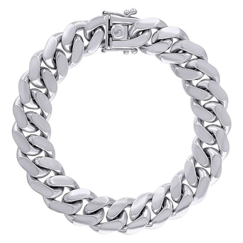 925 Silver Solid Miami Cuban Chain 14.5mm