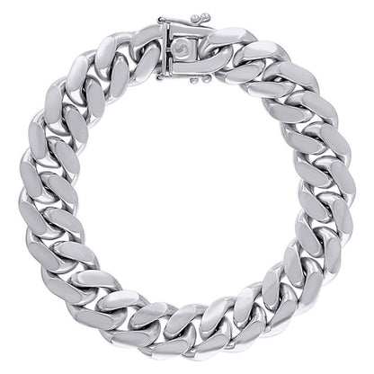 925 Silver Solid Miami Cuban Chain 14.5mm