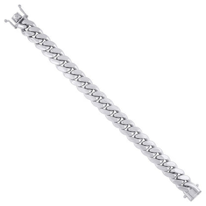 925 Silver Solid Miami Cuban Chain 14.5mm