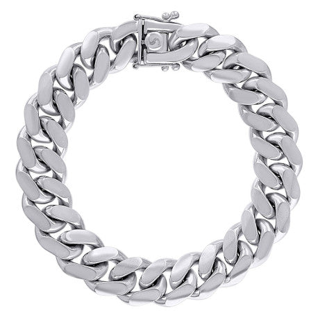 925 Silver Solid Miami Cuban Chain 14.5mm