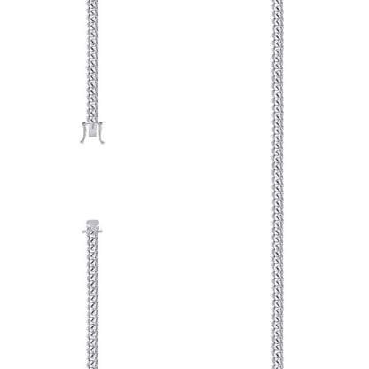 925 Silver Solid Miami Cuban Chain 4.1mm