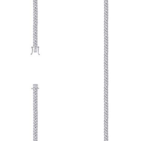 925 Silver Solid Miami Cuban Chain 4.1mm