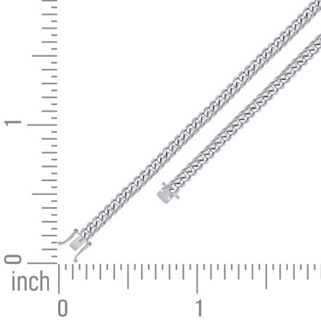 925 Silver Solid Miami Cuban Chain 4.1mm