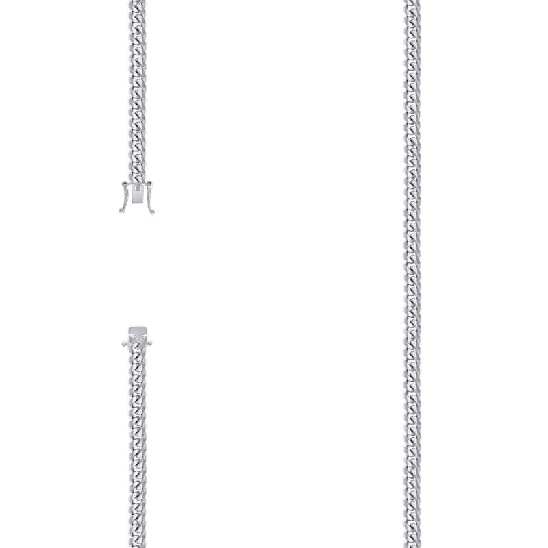 925 Silver Solid Miami Cuban Chain 4.1mm