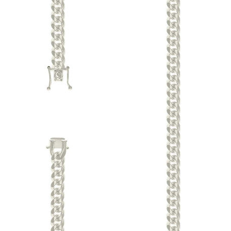 925 Silver Solid Miami Cuban Chain 7mm
