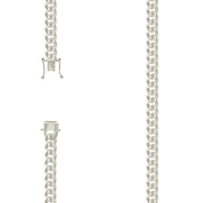 925 Silver Solid Miami Cuban Chain 7mm