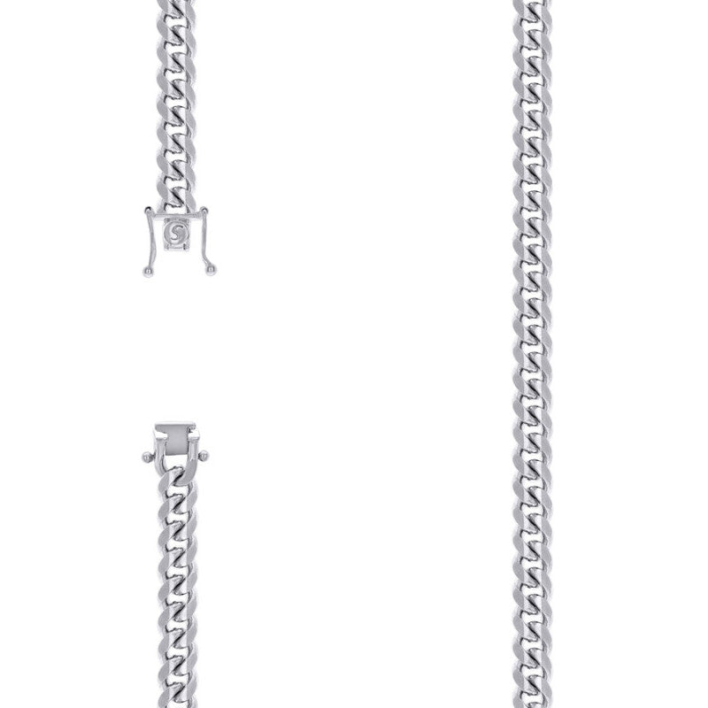 925 Silver Solid Miami Cuban Chain 7mm
