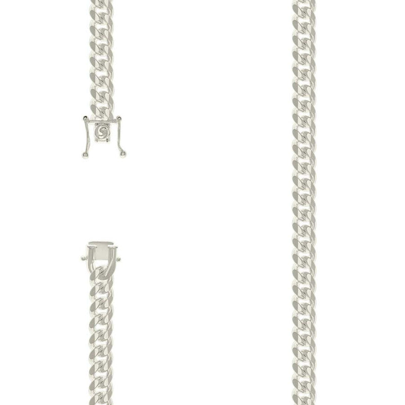 925 Silver Solid Miami Cuban Chain 7mm