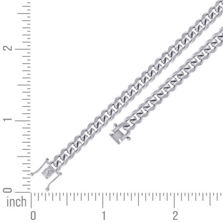 925 Silver Solid Miami Cuban Chain 7mm