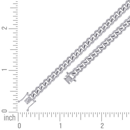 925 Silver Solid Miami Cuban Chain 7mm