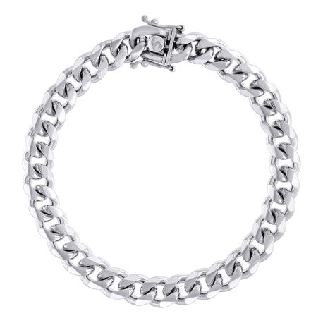 925 Silver Solid Miami Cuban Chain 8.4mm