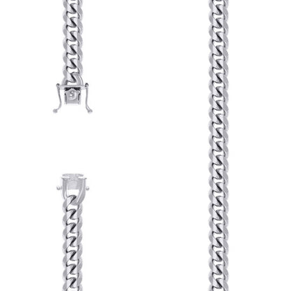 925 Silver Solid Miami Cuban Chain 8.4mm