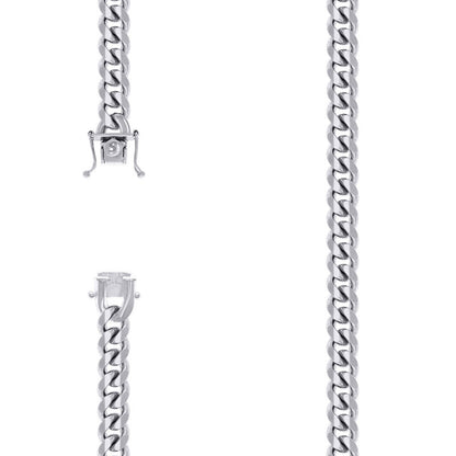 925 Silver Solid Miami Cuban Chain 8.4mm