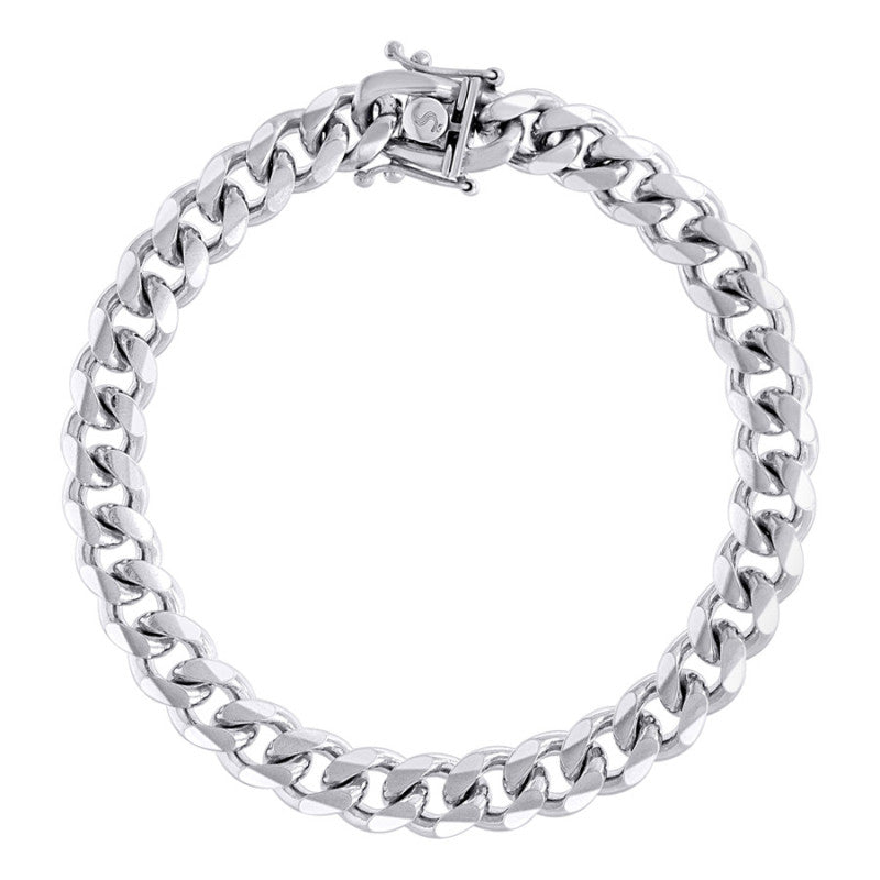925 Silver Solid Miami Cuban Chain 8.4mm