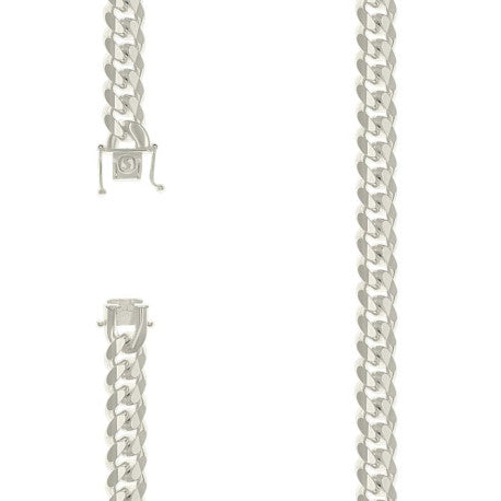 925 Silver Solid Miami Cuban Chain 9.8mm