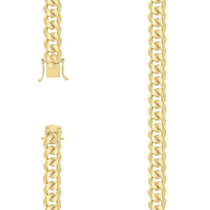 925 Silver Solid Miami Cuban Chain 9.8mm