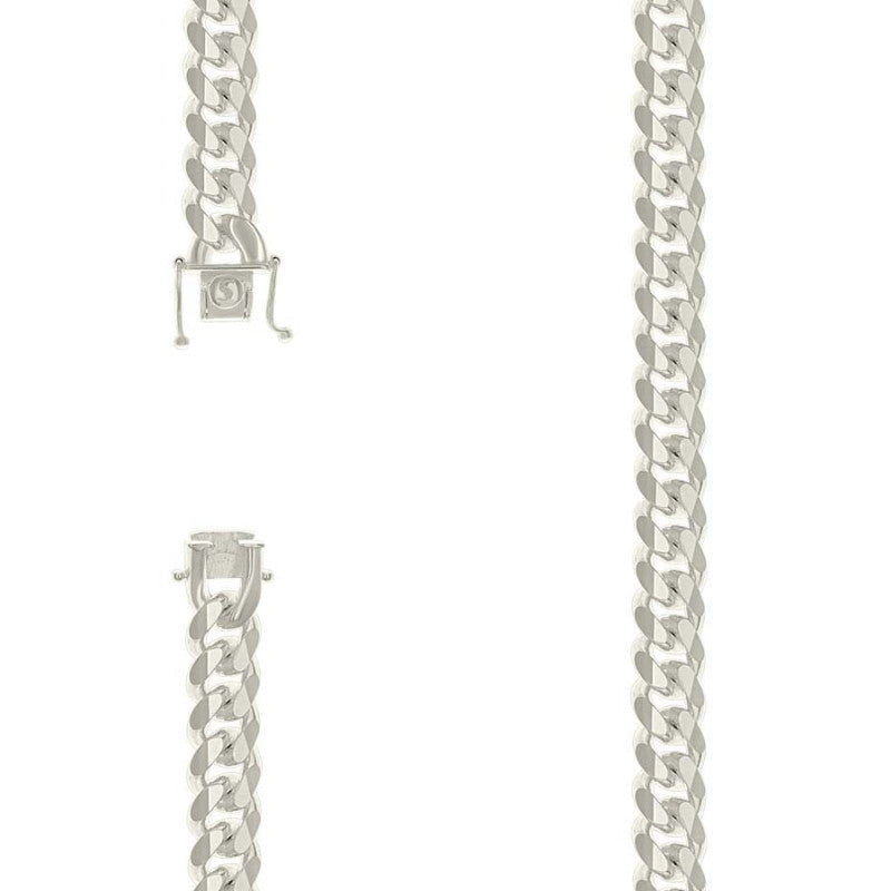 925 Silver Solid Miami Cuban Chain 9.8mm