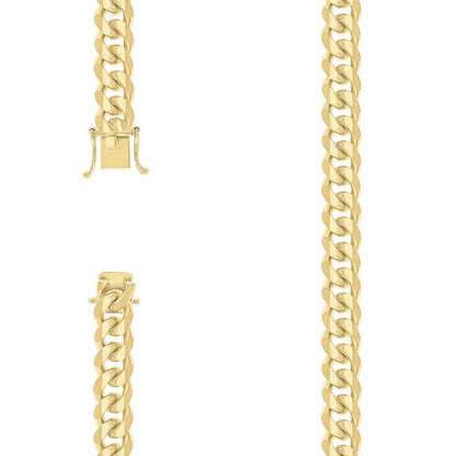 925 Silver Solid Miami Cuban Chain 9.8mm