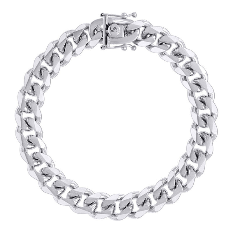 925 Silver Solid Miami Cuban Chain 9.8mm