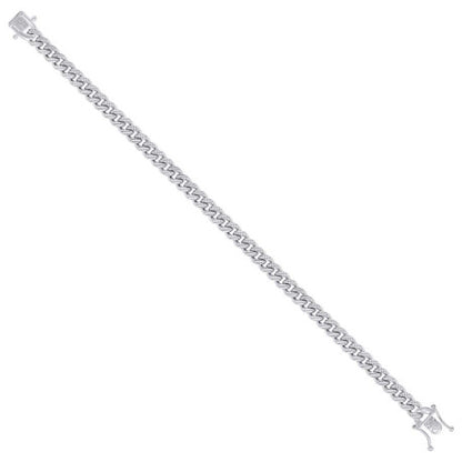925 Silver Solid Miami Cuban Pyramid Chain 6.3mm