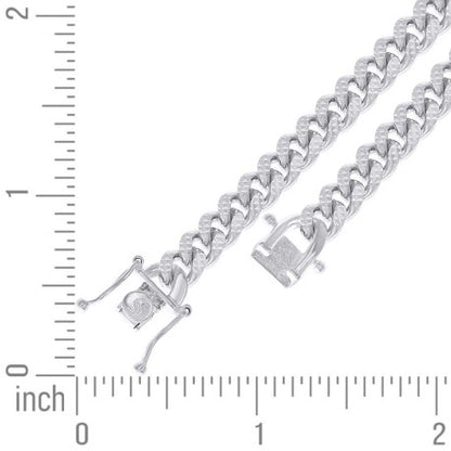 925 Silver Solid Miami Cuban Pyramid Chain 6.3mm