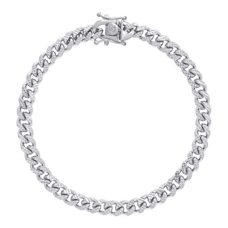 925 Silver Solid Miami Cuban Pyramid Chain 6.3mm
