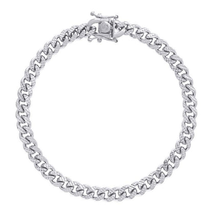 925 Silver Solid Miami Cuban Pyramid Chain 6.3mm