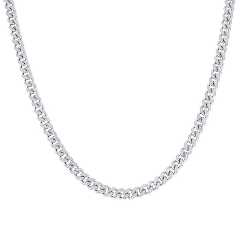 925 Silver Solid Miami Cuban Pyramid Chain 6.3mm