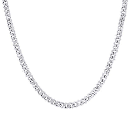 925 Silver Solid Miami Cuban Pyramid Chain 6.3mm