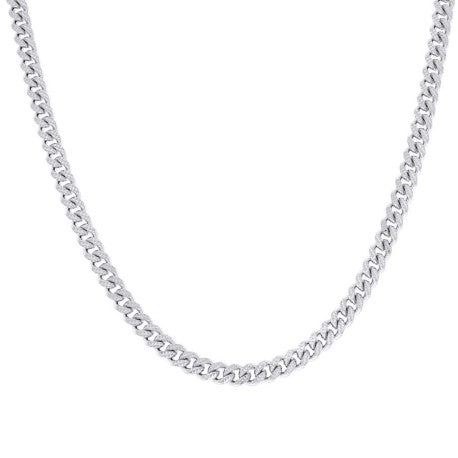 925 Silver Solid Miami Cuban Pyramid Chain 6.3mm