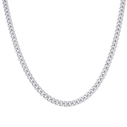 925 Silver Solid Miami Cuban Pyramid Chain 6.3mm