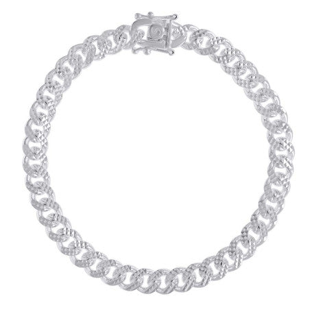 925 Silver Solid Miami Cuban Pyramid Chain 7mm
