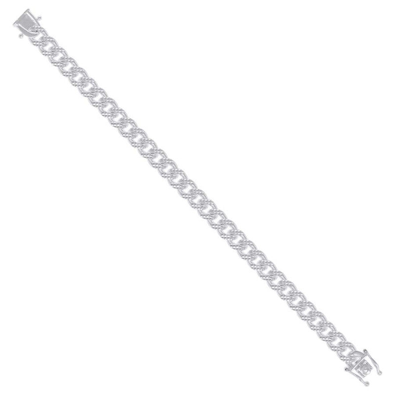 925 Silver Solid Miami Cuban Pyramid Chain 8.4mm
