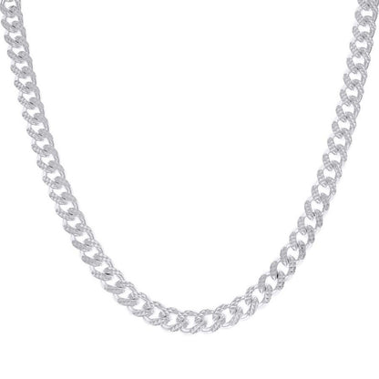 925 Silver Solid Miami Cuban Pyramid Chain 8.4mm
