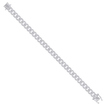 925 Silver Solid Miami Cuban Pyramid Chain 8.4mm