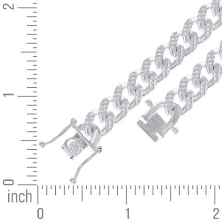 925 Silver Solid Miami Cuban Pyramid Chain 8.4mm