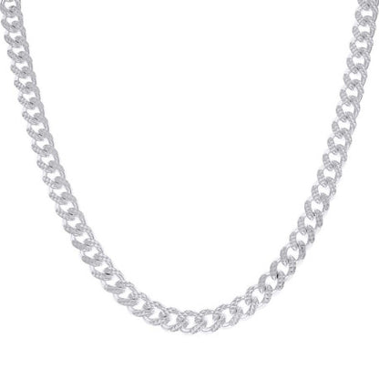 925 Silver Solid Miami Cuban Pyramid Chain 8.4mm