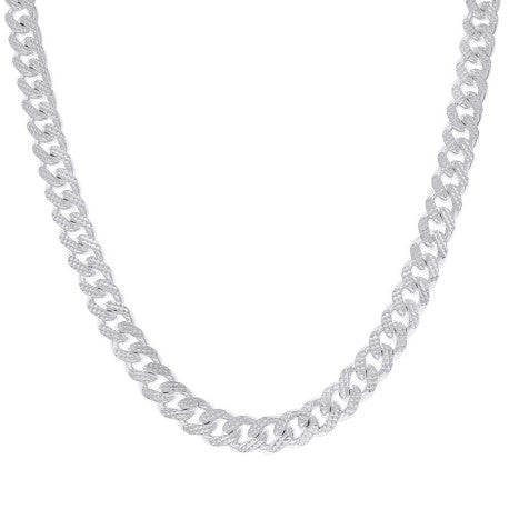 925 Silver Solid Miami Cuban Pyramid Chain 9.8mm