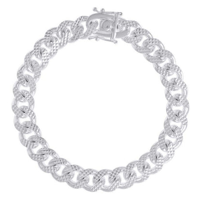 925 Silver Solid Miami Cuban Pyramid Chain 9.8mm
