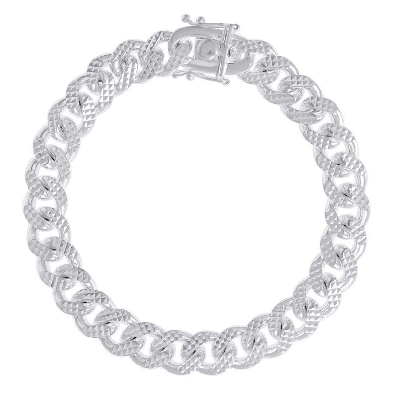 925 Silver Solid Miami Cuban Pyramid Chain 9.8mm