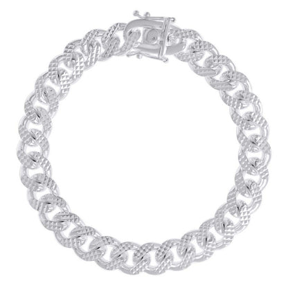 925 Silver Solid Miami Cuban Pyramid Chain 9.8mm