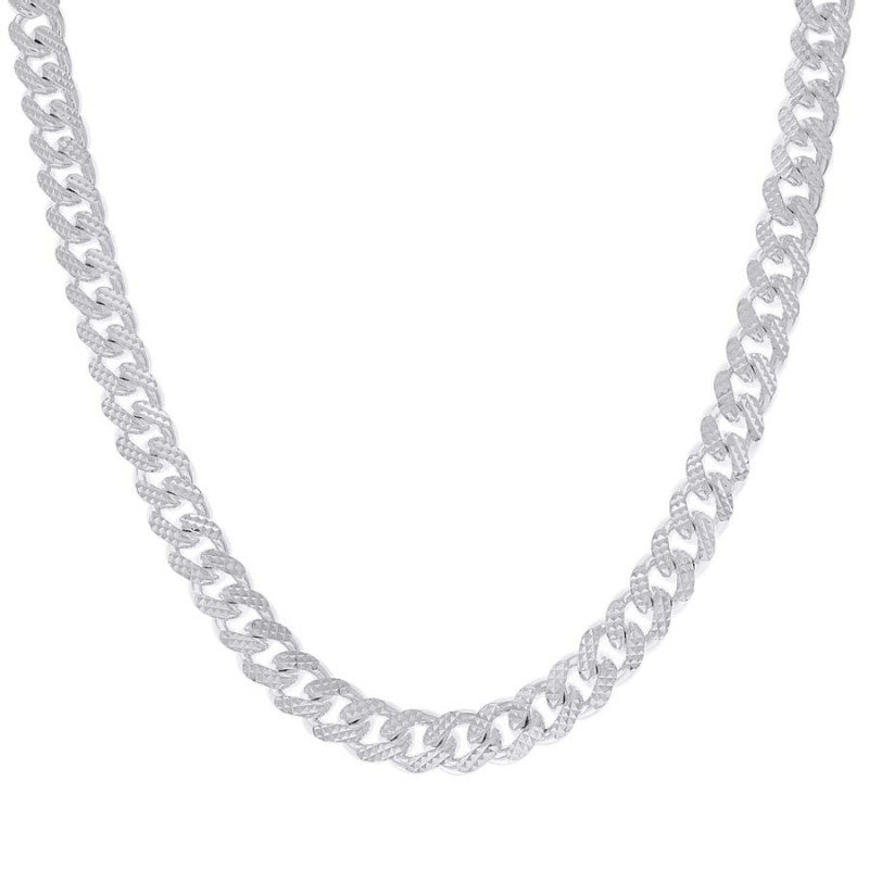 925 Silver Solid Miami Cuban Pyramid Chain 9.8mm