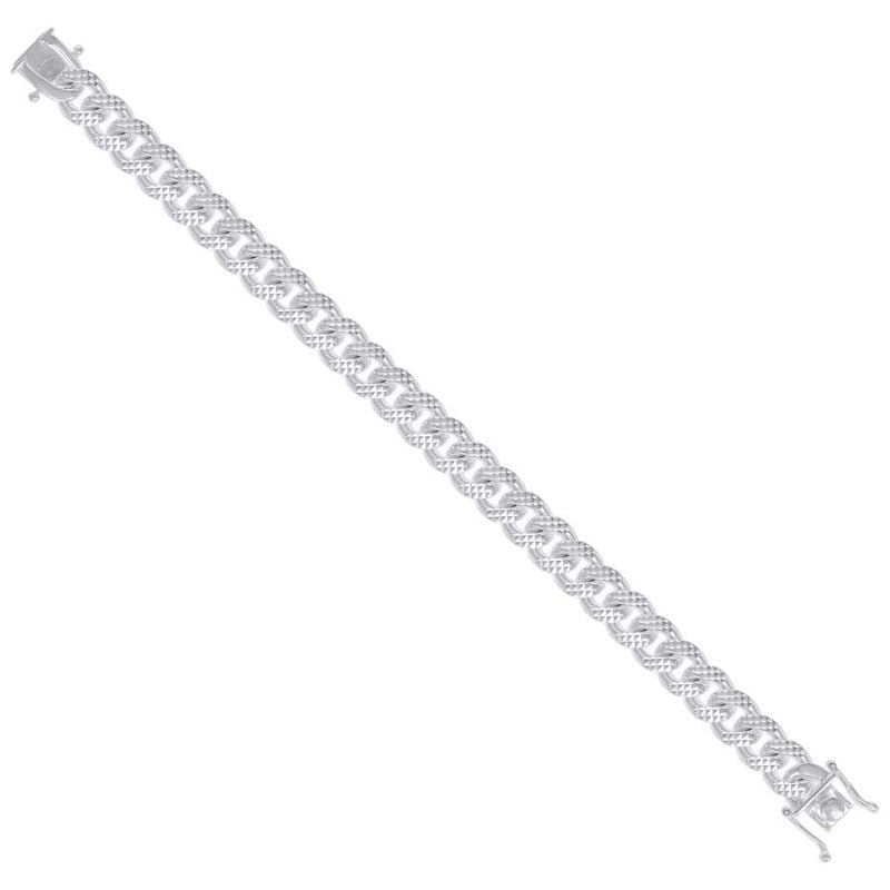 925 Silver Solid Miami Cuban Pyramid Chain 9.8mm