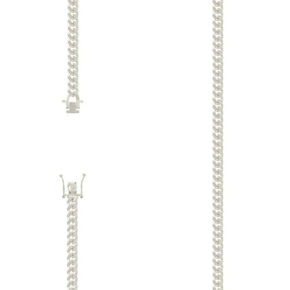 925 Silver Solid Miami Cuban Pyramid Chain Silver 4.9mm
