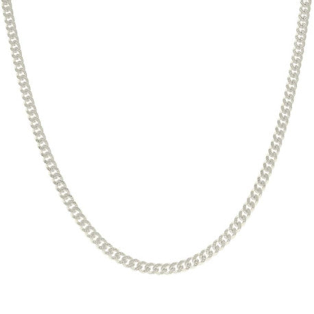 925 Silver Solid Miami Cuban Pyramid Chain Silver 4.9mm