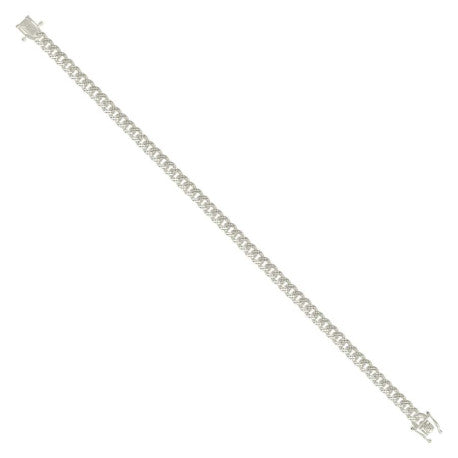 925 Silver Solid Miami Cuban Pyramid Chain Silver 4.9mm