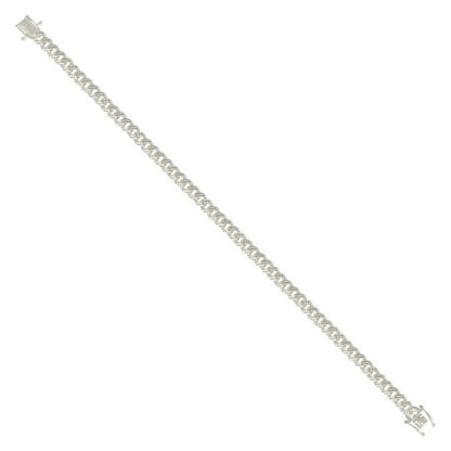 925 Silver Solid Miami Cuban Pyramid Chain Silver 4.9mm