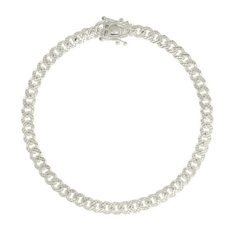 925 Silver Solid Miami Cuban Pyramid Chain Silver 4.9mm