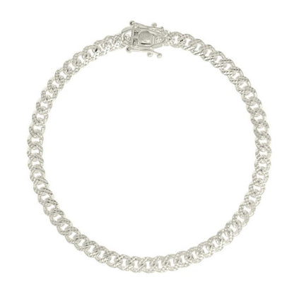 925 Silver Solid Miami Cuban Pyramid Chain Silver 4.9mm