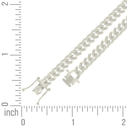 925 Silver Solid Miami Cuban Pyramid Chain Silver 4.9mm